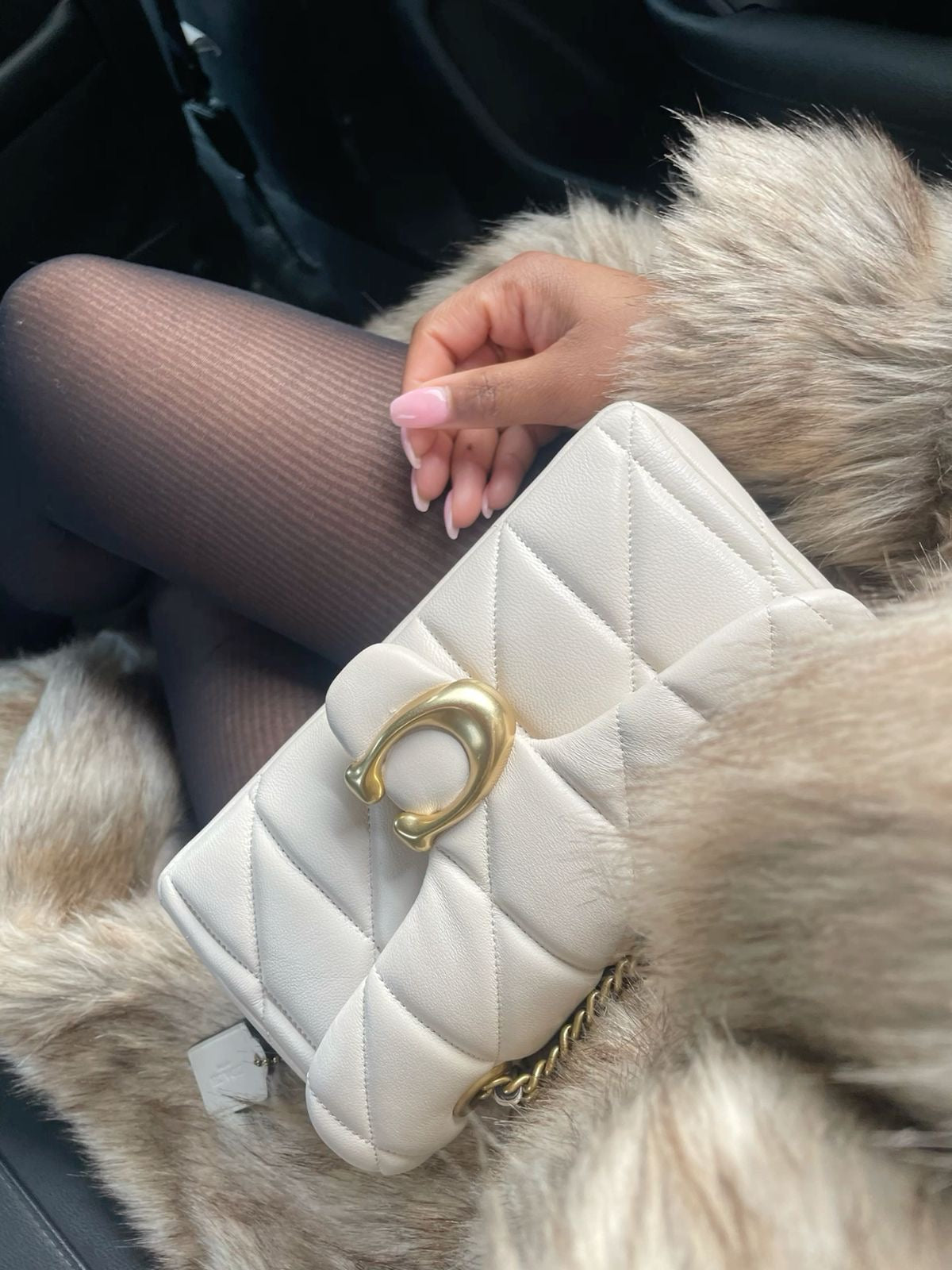 Coach Tabby Purse cream white