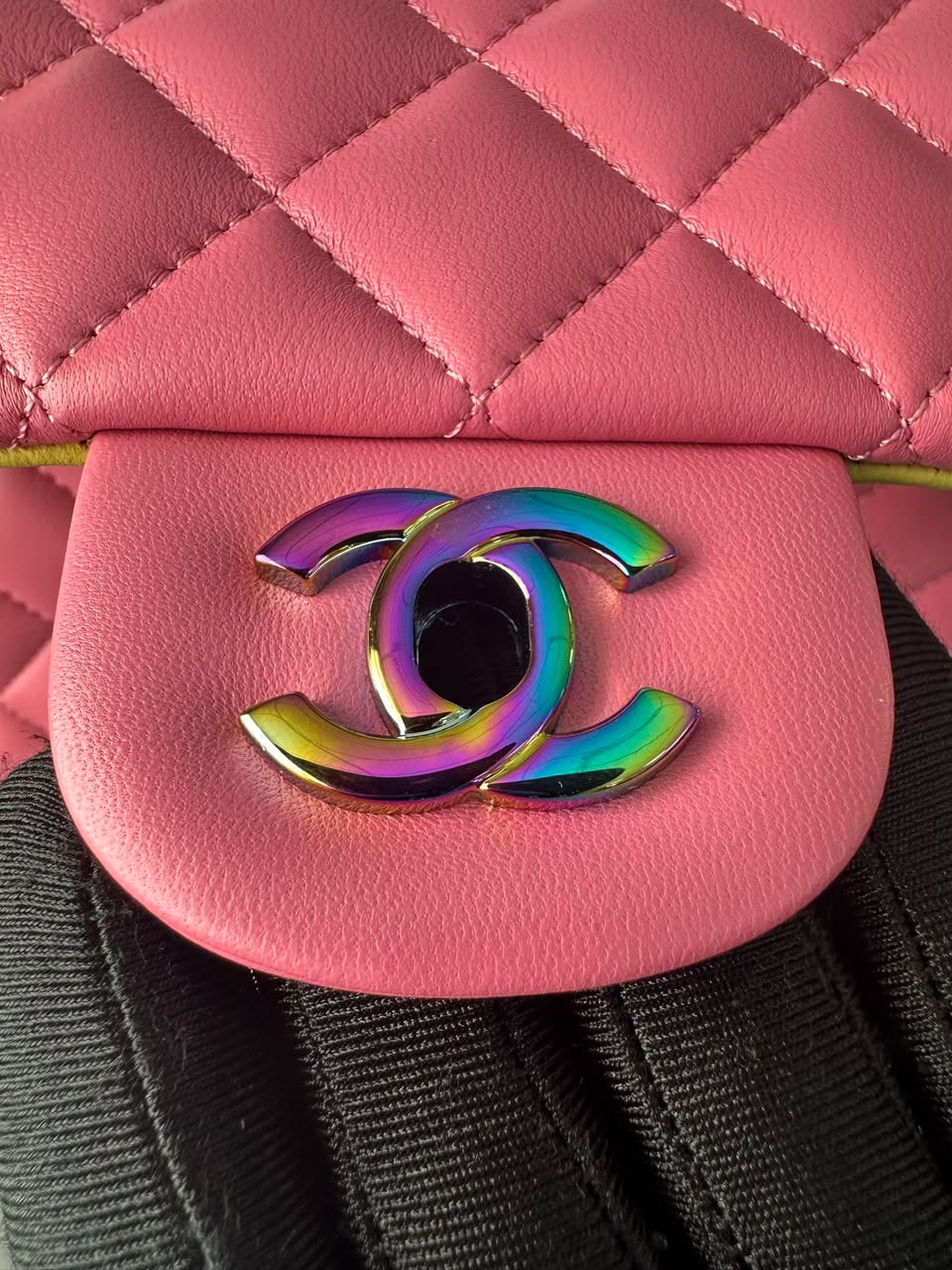 Chanel Handbag pink yellow