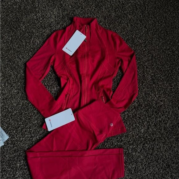 Lulu set red with all red zipper