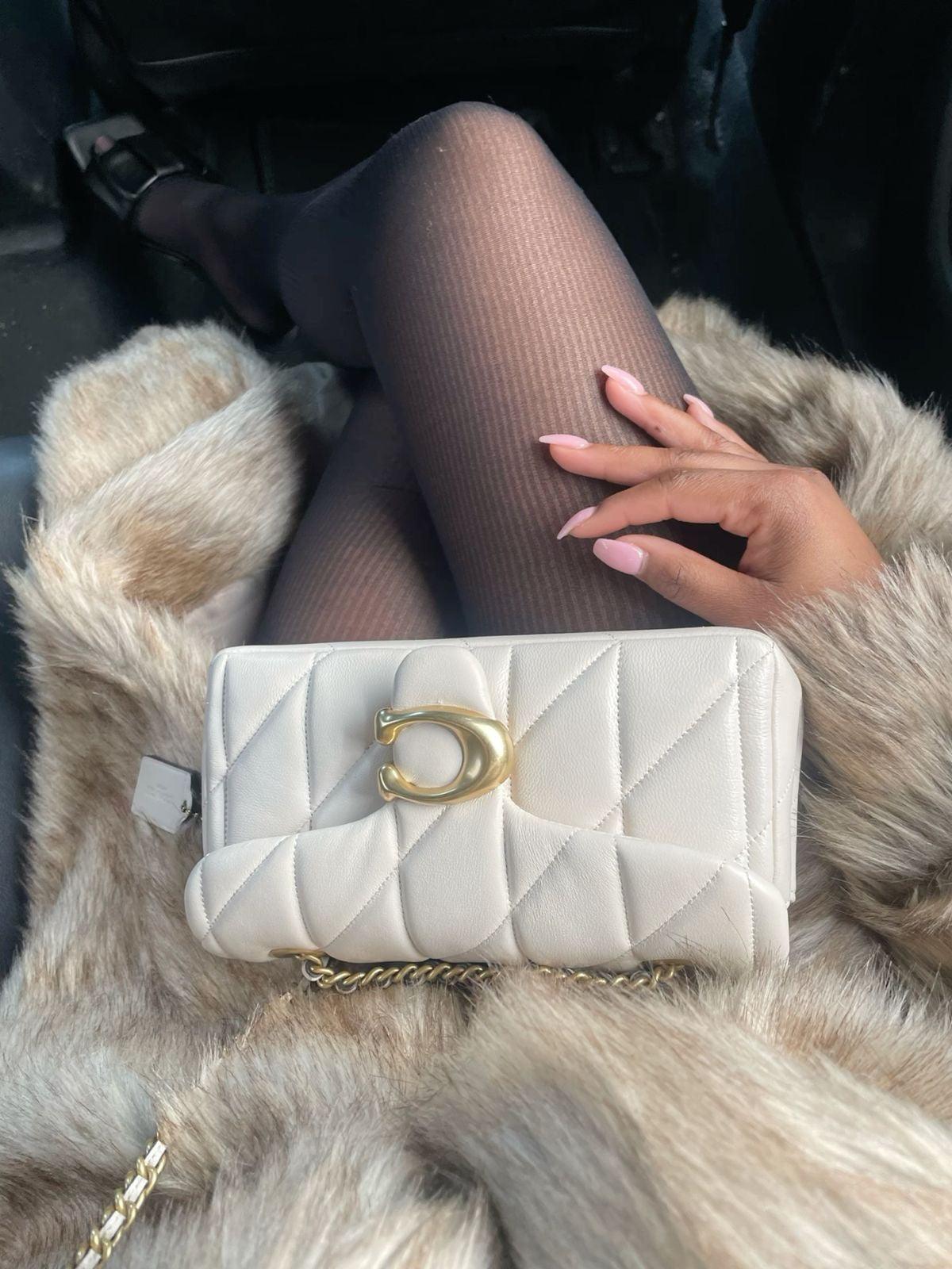 Coach Tabby Purse cream white