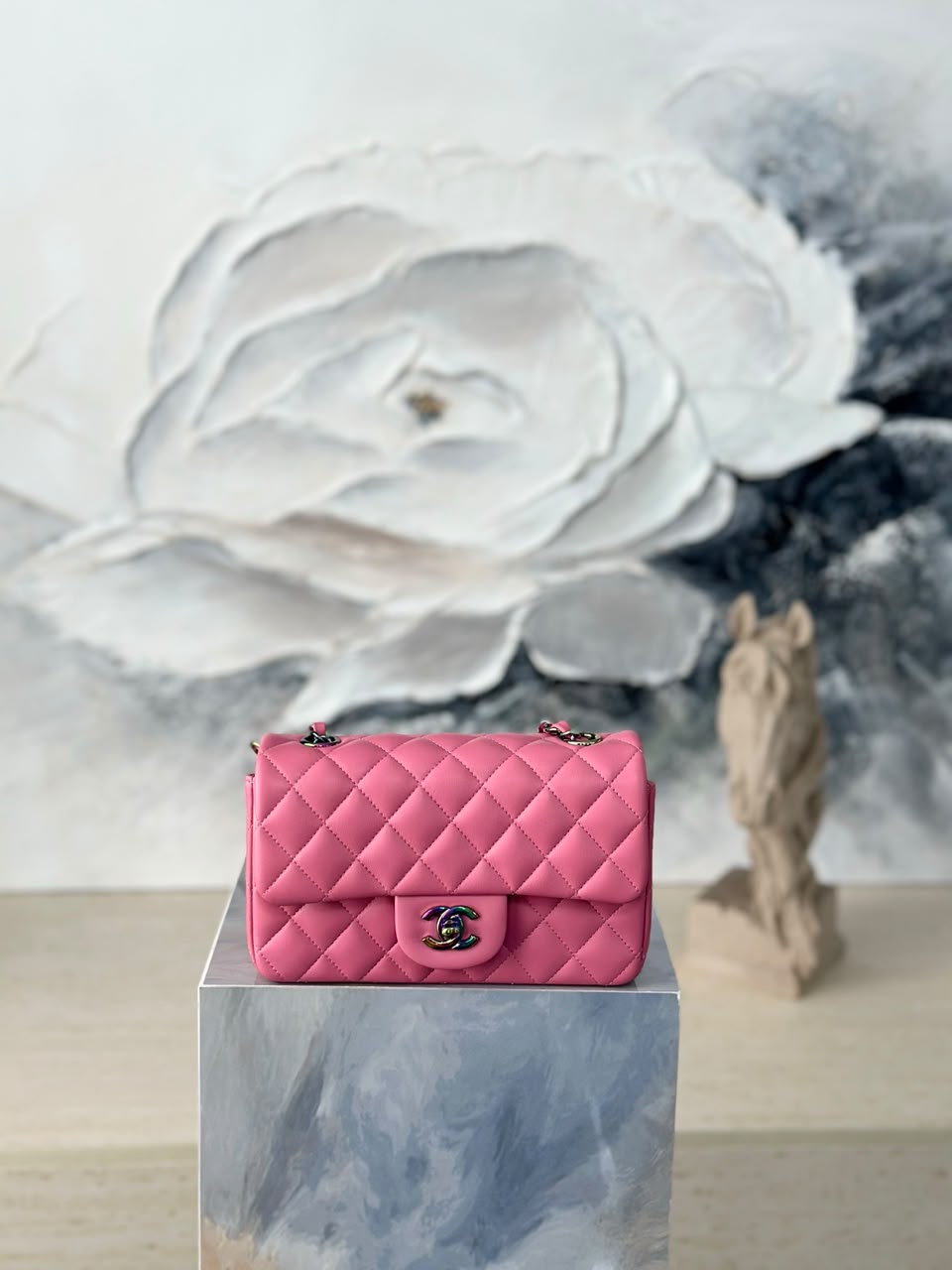 Chanel Handbag pink yellow