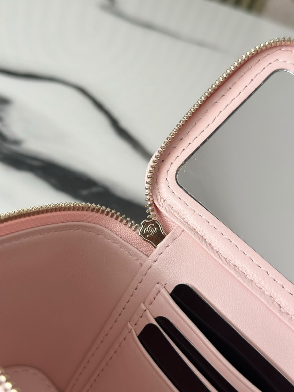 Chanel baby pink vanity bag