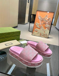 Pink Gucci Platform Sandals