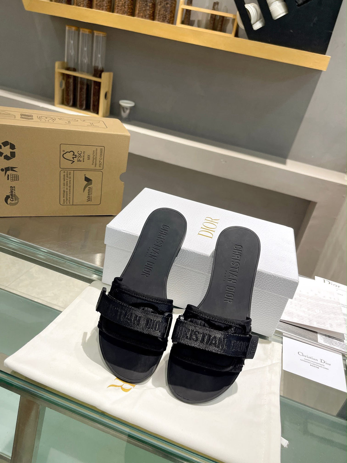 Christian Dior All Black Sandals