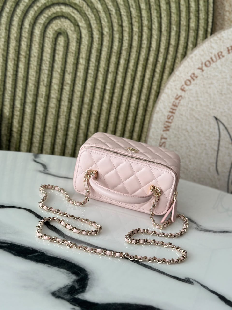 Chanel baby pink vanity bag