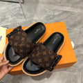 LV brown strap sandals