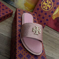TB pink slide on sandals