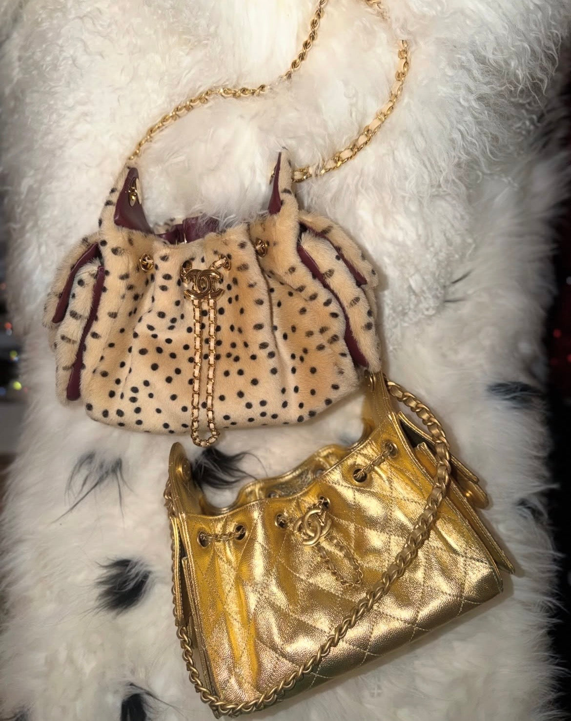 Chanel drawstring bags