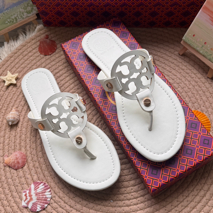 TB regular white sandals