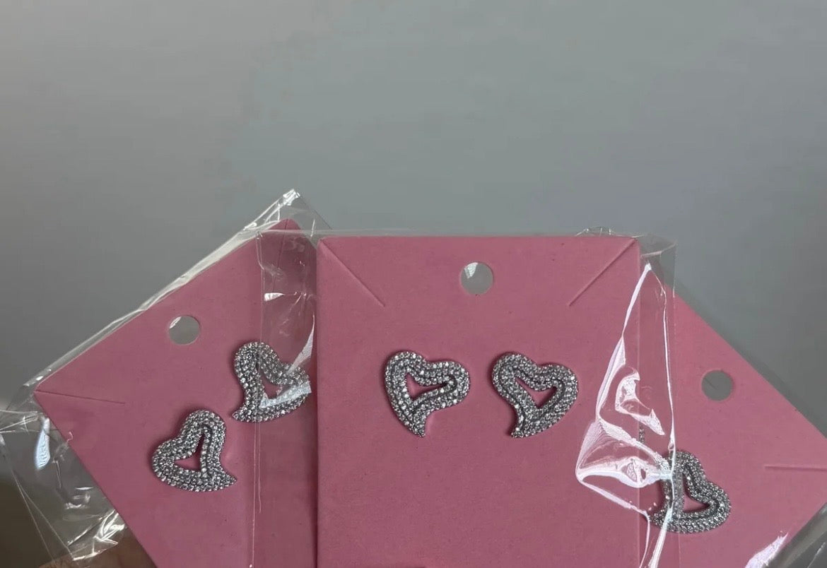 Icy heart earrings