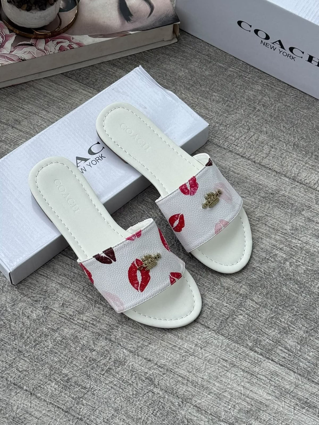 Coach Kiss Lips Sandals