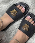 Versace Black Slides