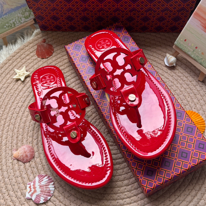 TB Glossy Red Sandals