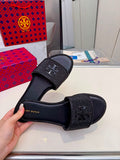 All Black Tory Burch Slide in sandals