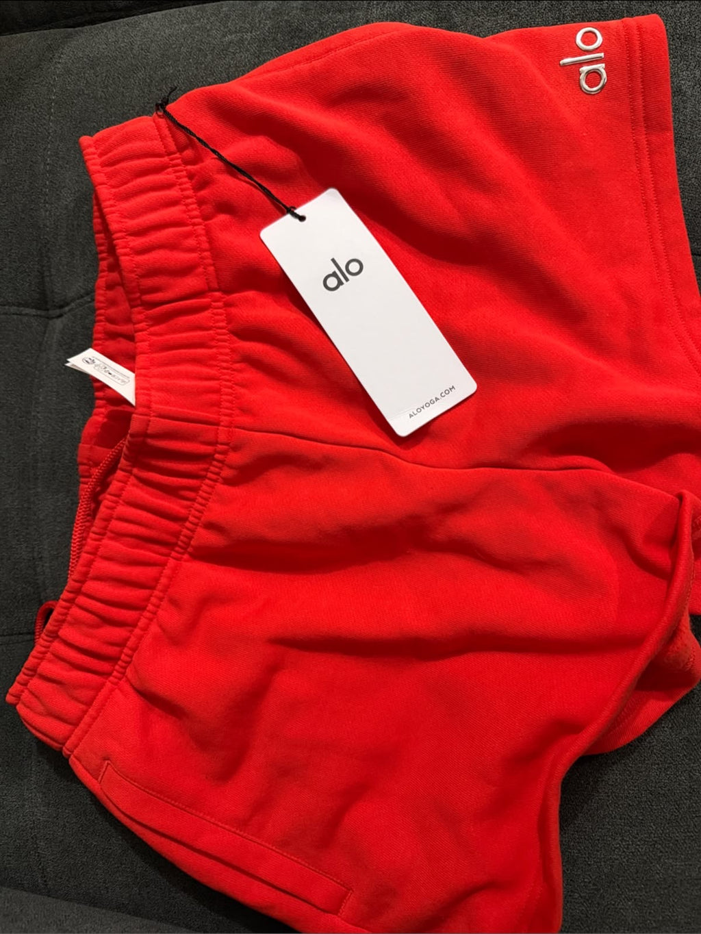 alo red shorts & long sleeve set