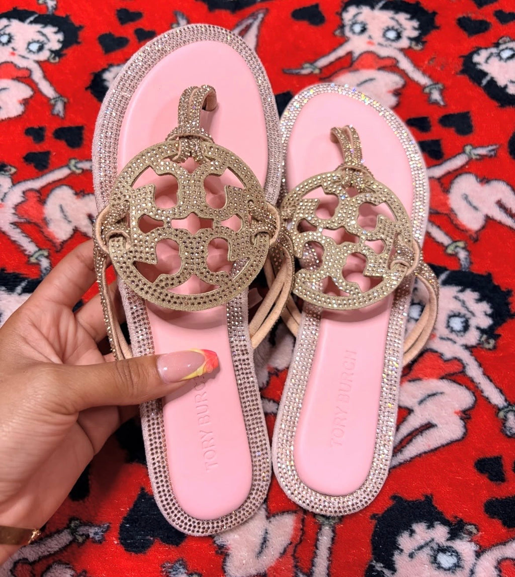 TB Pink Rhinestone Sandals