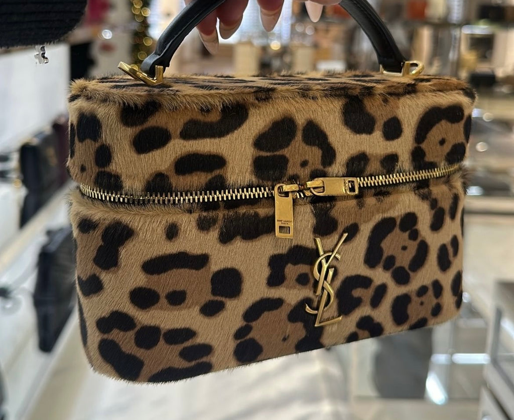 YSL animal print vanity bag