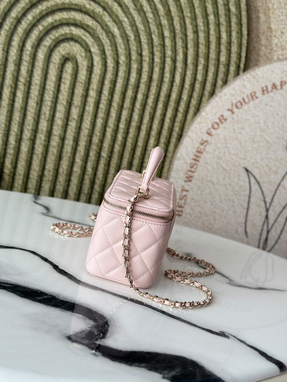 Chanel baby pink vanity bag