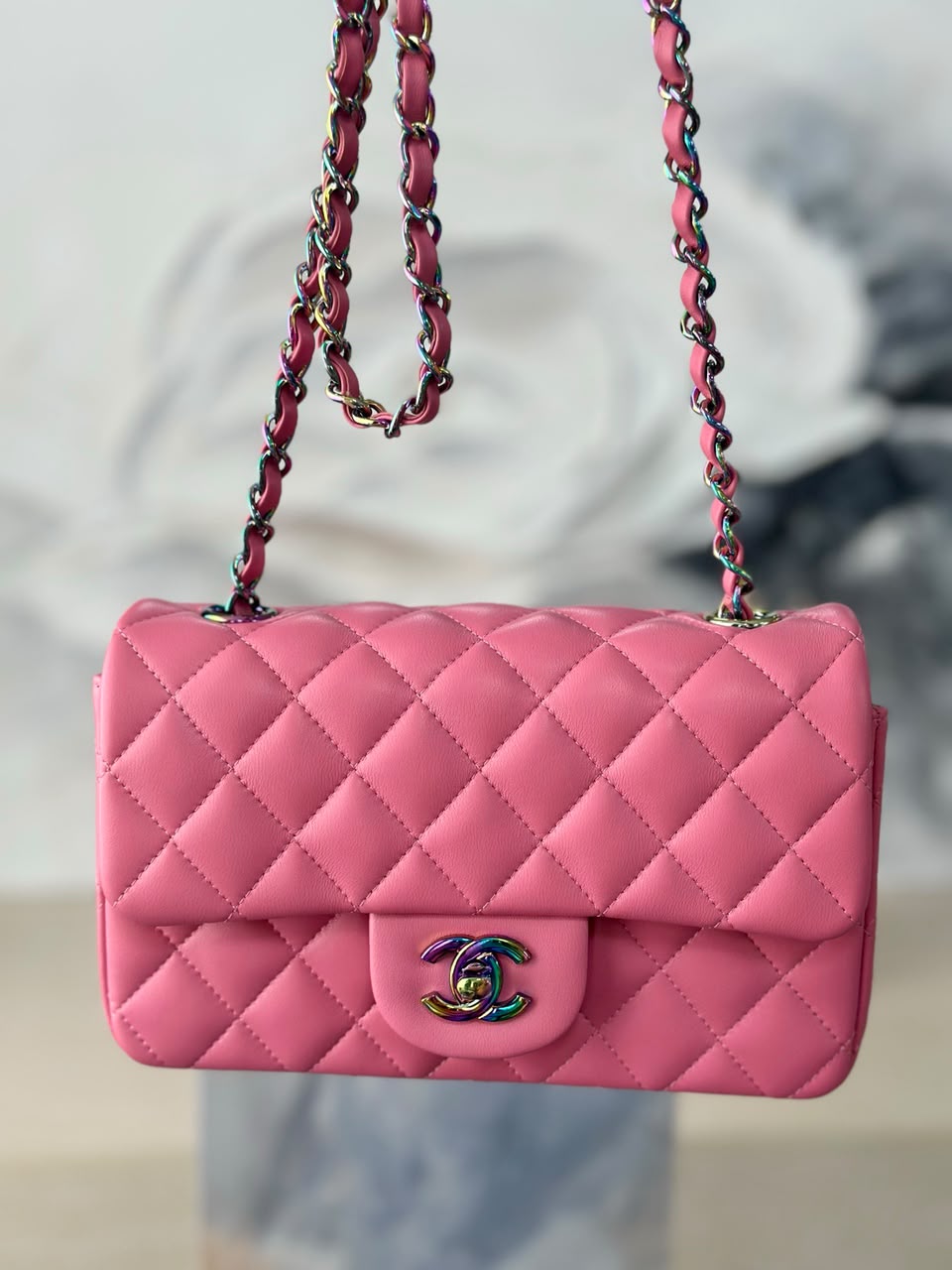 Chanel Handbag pink yellow