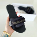 Christian Dior Sandals black grey padded style