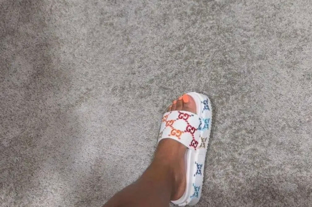 Gucci Multi Color White Platform Sandals