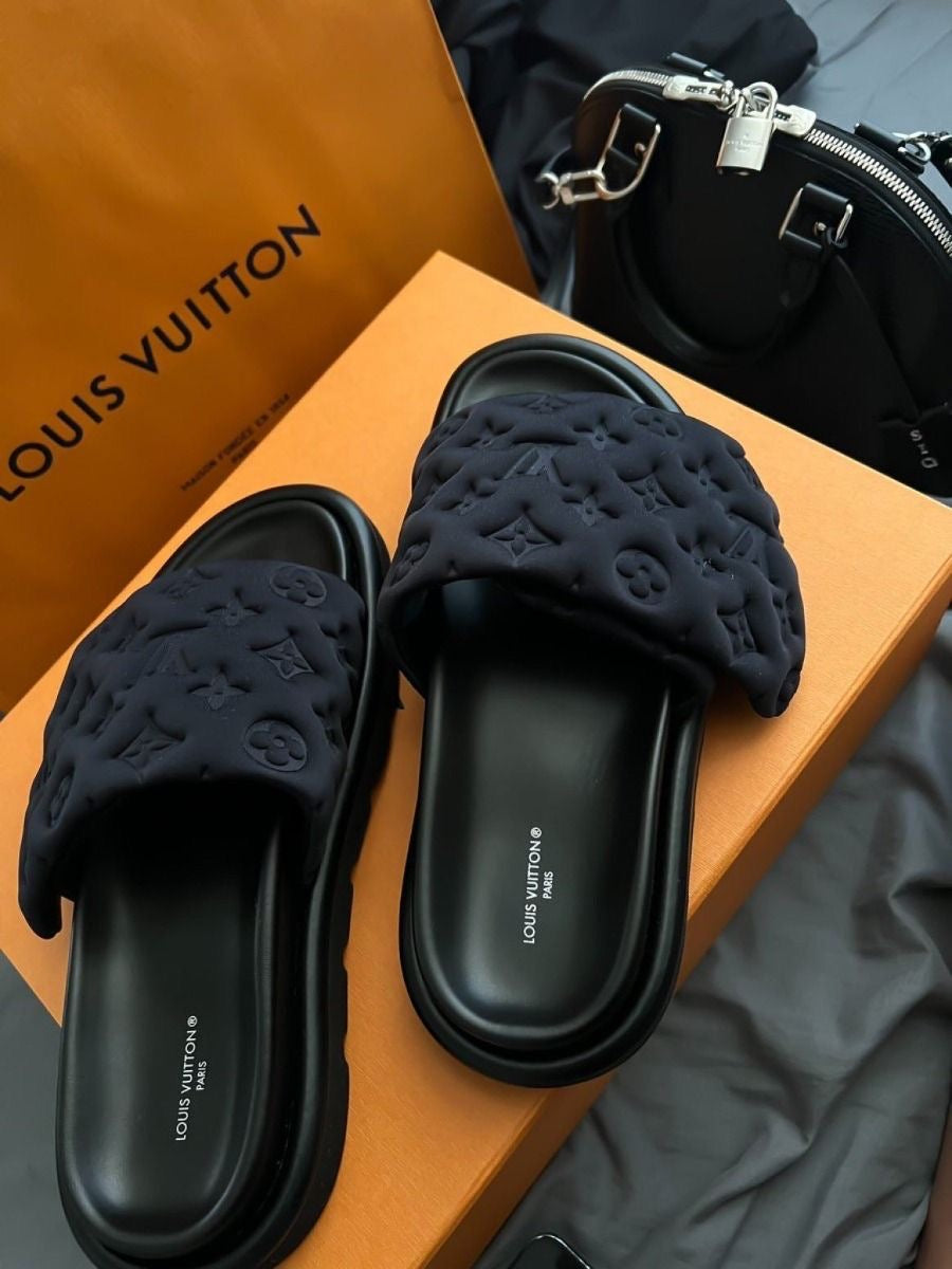 LV black sandals
