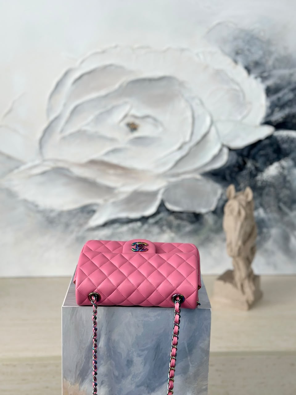 Chanel Handbag pink yellow