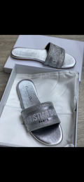 Dior Silver Sparkly Sandals