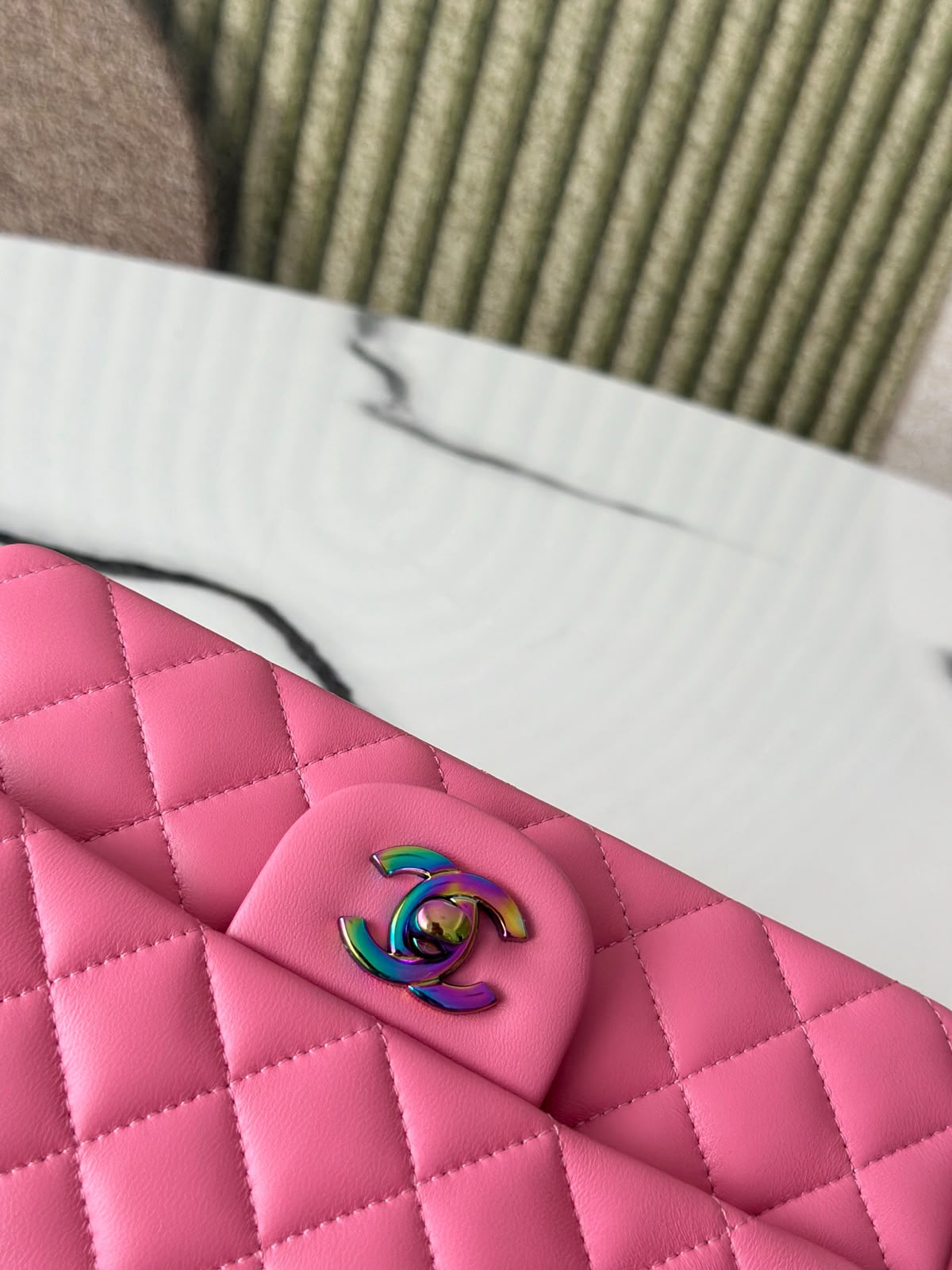 Chanel Handbag pink yellow