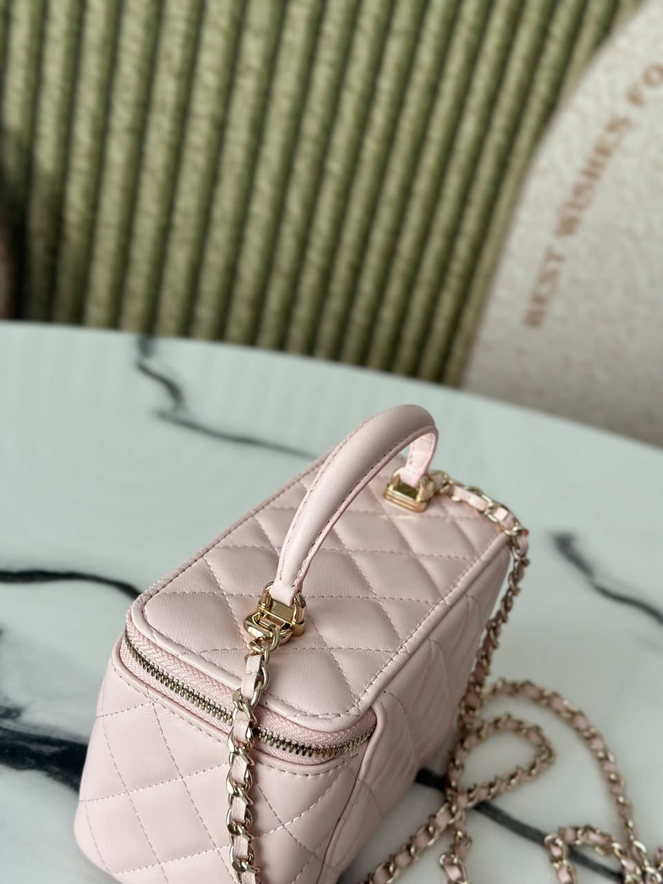 Chanel baby pink vanity bag