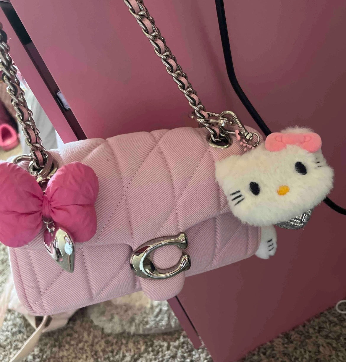 Coach Pink Denim Purse