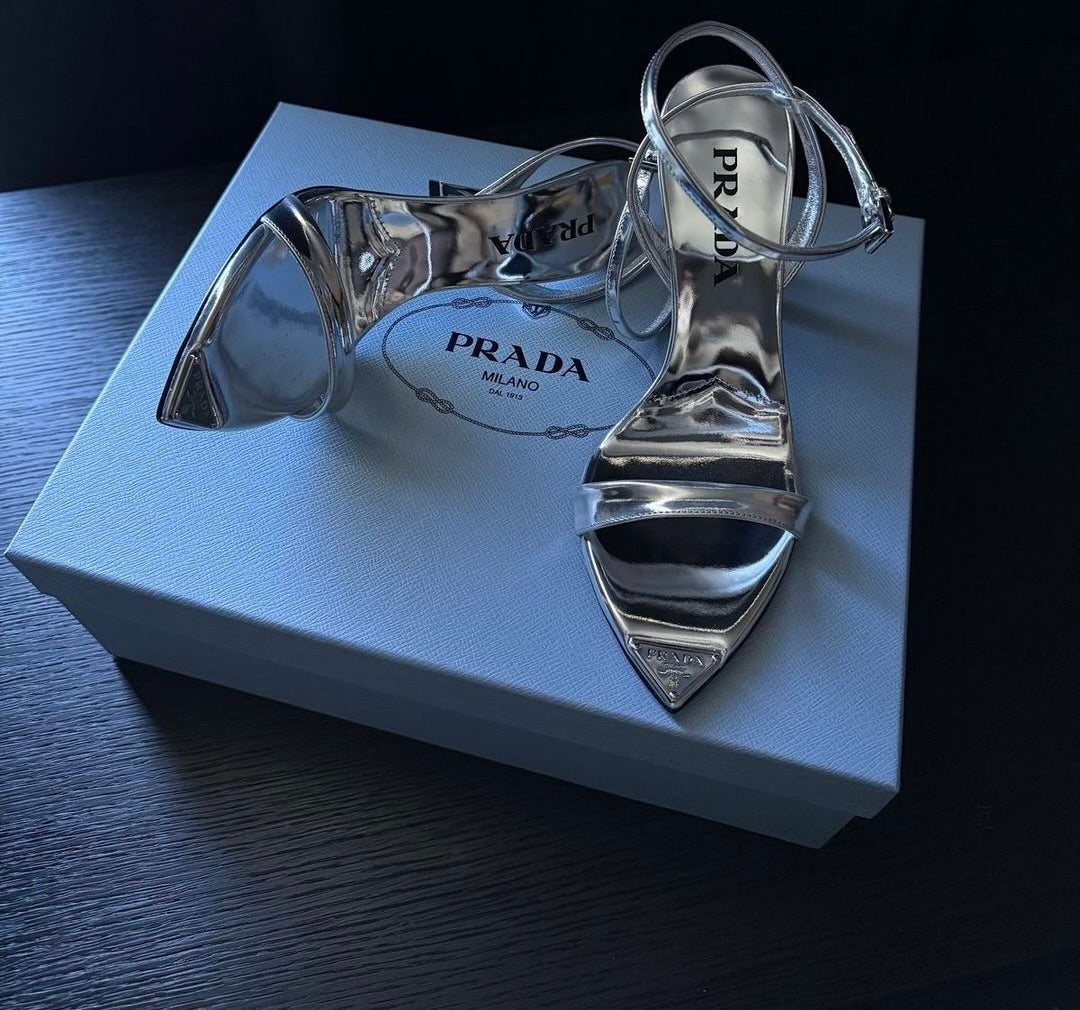 Prada Silver Heels