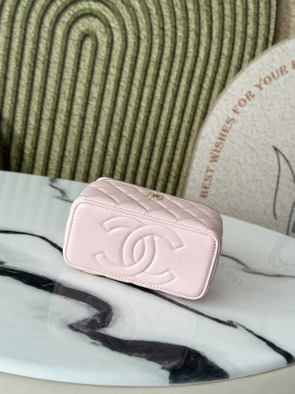 Chanel baby pink vanity bag