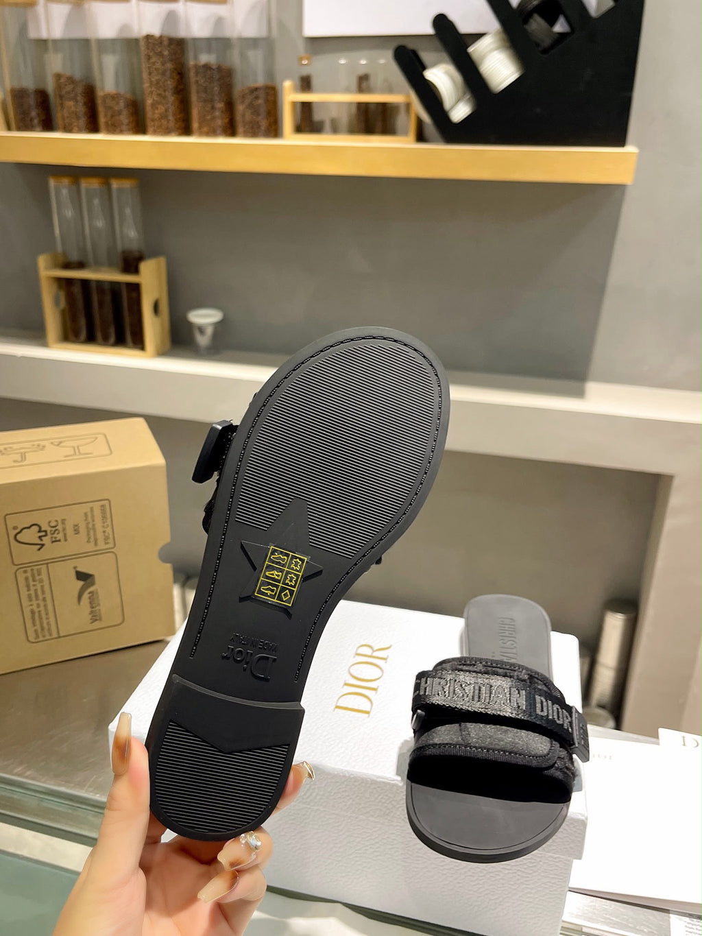 Christian Dior All Black Sandals