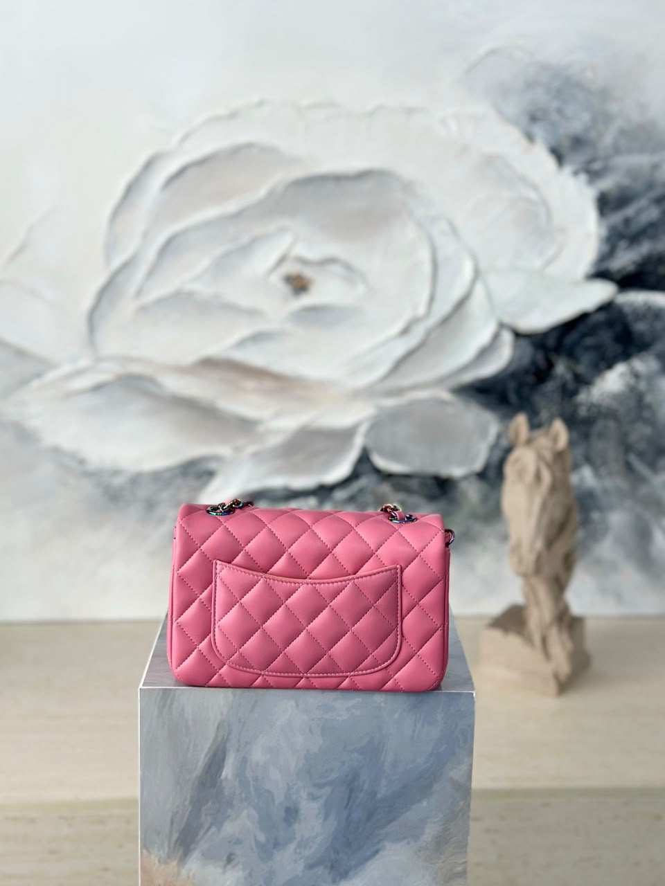 Chanel Handbag pink yellow