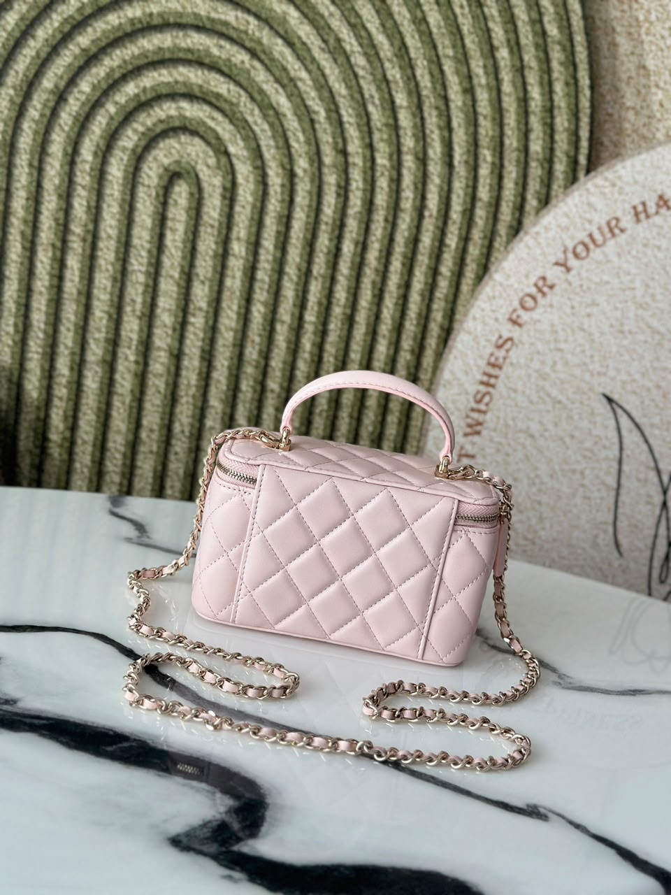 Chanel baby pink vanity bag