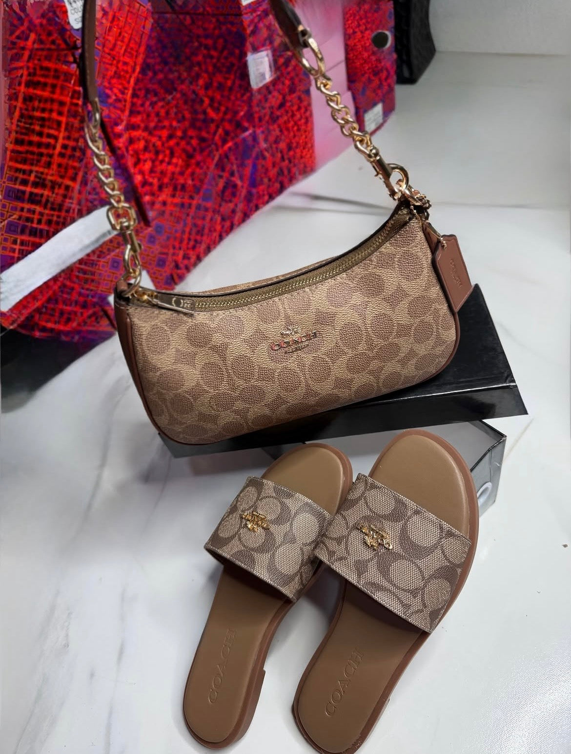 Coach sandal & purse set