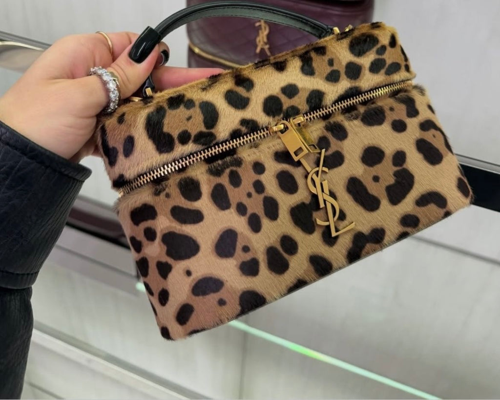 YSL animal print vanity bag