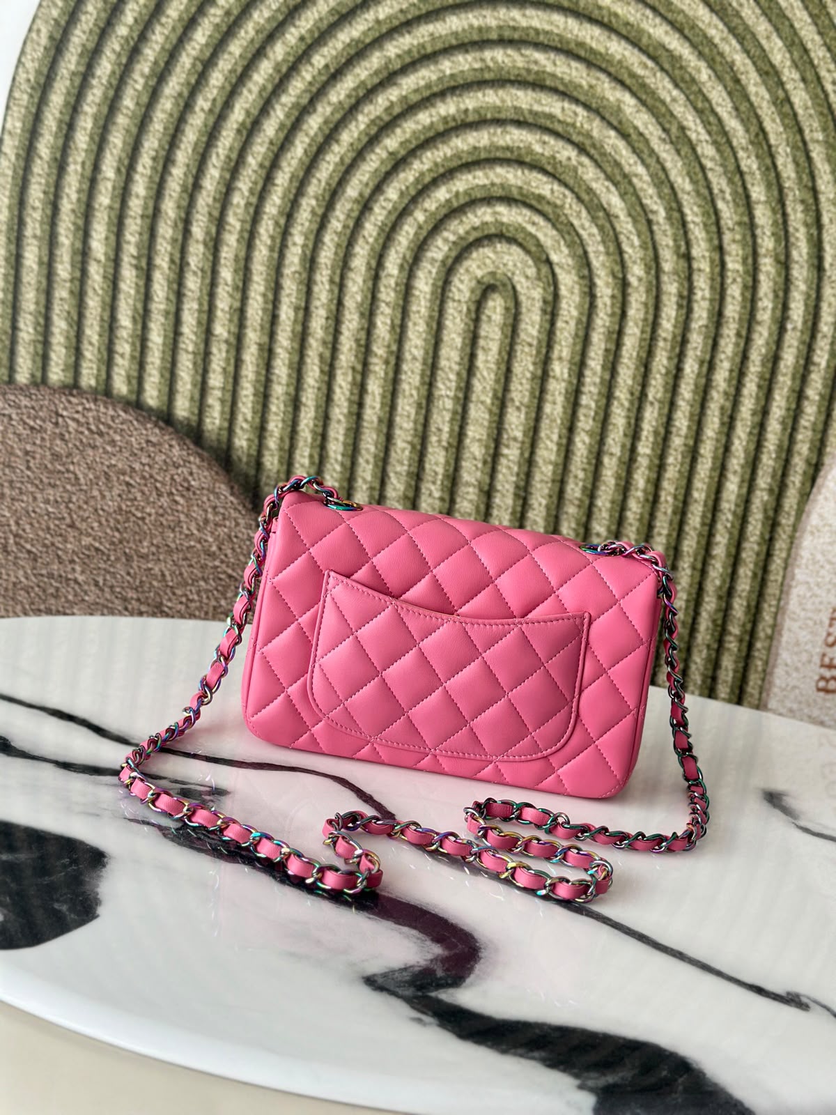 Chanel Handbag pink yellow