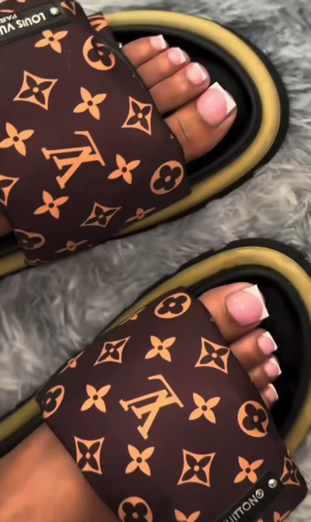 LV brown strap sandals